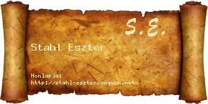 Stahl Eszter névjegykártya